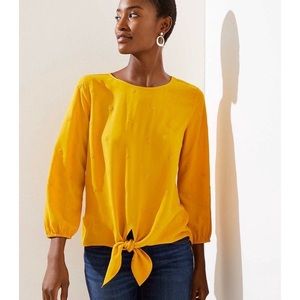 LOFT Mustard yellow blouse